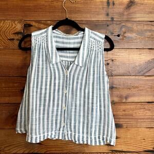 Holding Horses Striped Sleeveless Blouse size M